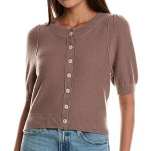 Free People Isla Wool & Cashmere Blend Solid Short Sleeve Cardigan Size‎ XS